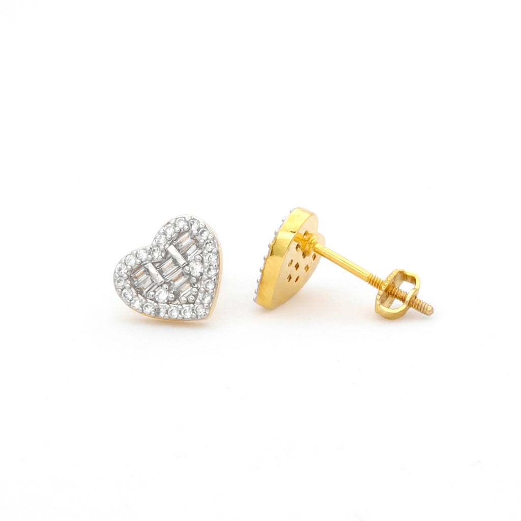 CZ Paved Iced Heart Stud Earrings-Cubic Zirconia, earrings, Hip Hop Earrings, Iced Out, Jewellery, Men's Earrings, Men's Jewellery, Stud Earrings, Women's Earrings, Women's Jewellery-er1552-g_800-Glitters