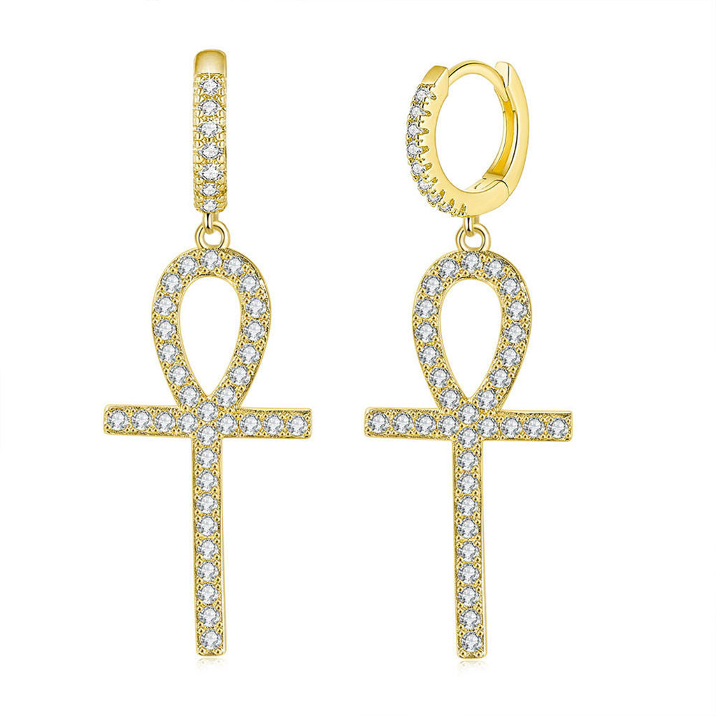 Diamond on sale ankh earrings