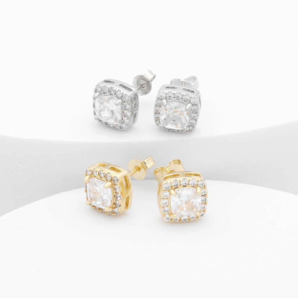Iced Out CZ Paved Square Stud Earrings-Cubic Zirconia, earrings, Hip Hop Earrings, Iced Out, Jewellery, Men's Earrings, Men's Jewellery, Stud Earrings, Women's Earrings, Women's Jewellery-er1561-1_1-Glitters