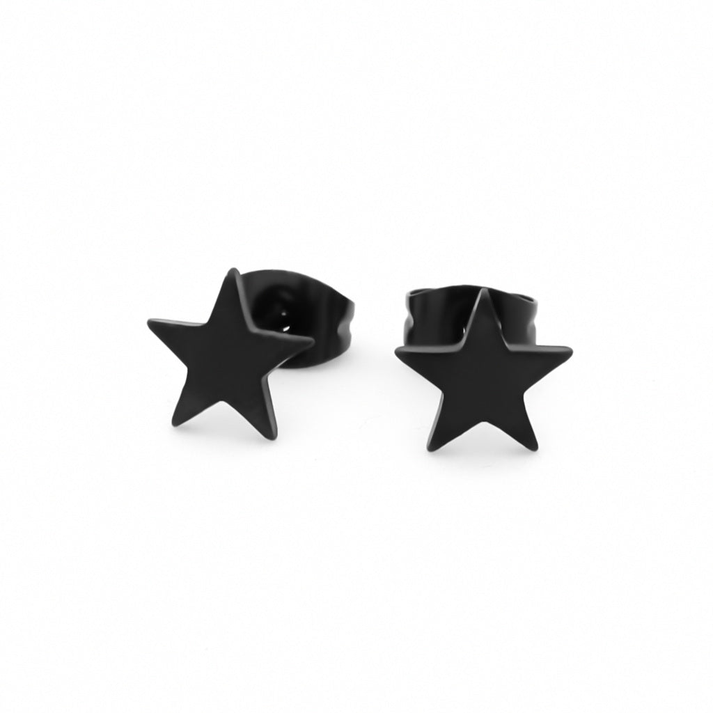 Stainless Steel Star Stud Earrings-earrings, Jewellery, Men's Earrings, Men's Jewellery, Stainless Steel, Stud Earrings, Women's Earrings-er1562-k1_1000-Glitters