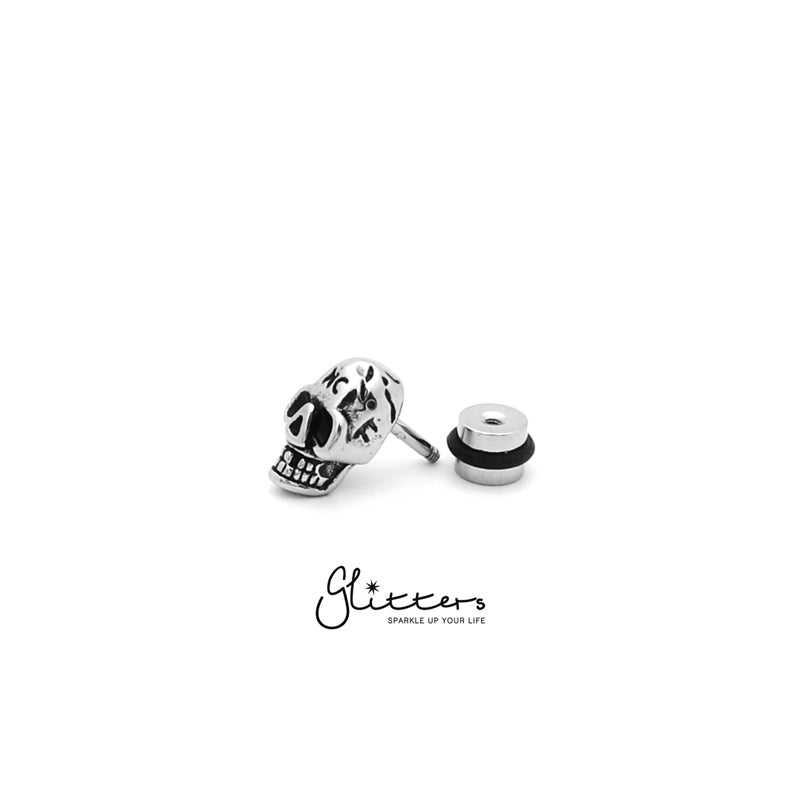 Stainless Steel Skull with NC Fake Plug-Body Piercing Jewellery, earrings, Fake Plug, Jewellery, Men's Earrings, Men's Jewellery, Stainless Steel-fp0152_1-Glitters