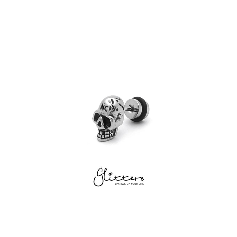 Stainless Steel Skull with NC Fake Plug-Body Piercing Jewellery, earrings, Fake Plug, Jewellery, Men's Earrings, Men's Jewellery, Stainless Steel-fp0152_3-Glitters
