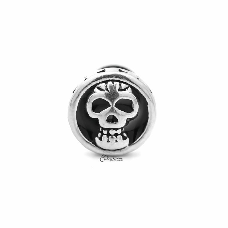 Skull Design Fake Plug Earring - Silver-Body Piercing Jewellery, earrings, Fake Plug, Jewellery, Men's Earrings, Men's Jewellery, Stainless Steel-fp0164-s-1_800-Glitters