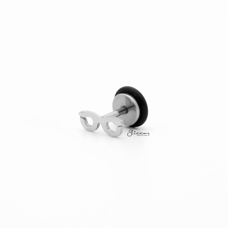 Stainless Steel Glasses Fake Plug Earring-Body Piercing Jewellery, earrings, Fake Plug, Jewellery, Men's Earrings, Men's Jewellery, Stainless Steel-fp0174_1-Glitters