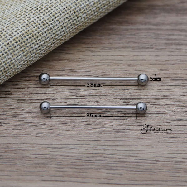 316L Surgical Steel Plain Balls Industrial Barbells - Silver-Body Piercing Jewellery, Industrial Barbell-ib0001-ball_02_New-Glitters