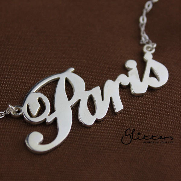 Personalized Sterling Silver Name Necklace - Font 6-name necklace, Personalized, Silver name necklace-loki-s-2-Glitters
