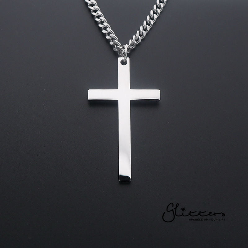 Mens plain cross deals necklace