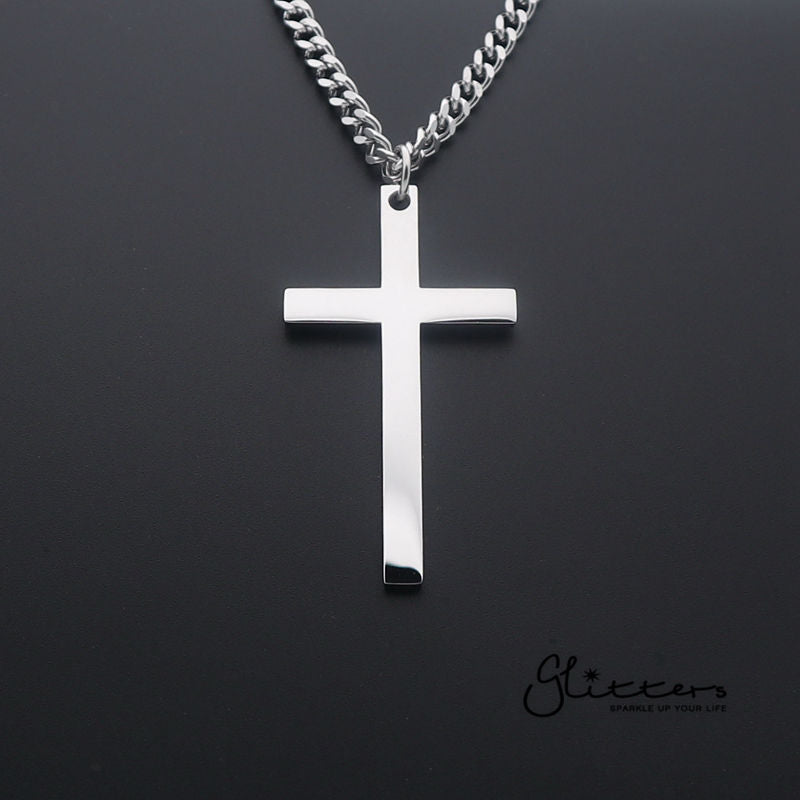 Stainless Steel Plain Cross Necklaces - Silver | Gold | Black-Best Sellers, Chain Necklaces, Jewellery, Men's Chain, Men's Jewellery, Men's Necklace, Necklaces, Stainless Steel-nk0093_7cbb3895-45c2-4d1d-8086-e05e72e373d1-Glitters