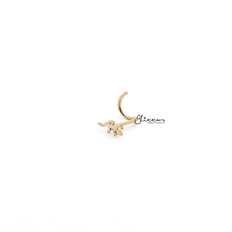 20 Gauge Surgical Steel Lizard Nose Screw-Silver | Gold-Body Piercing Jewellery, Nose Piercing Jewellery, Nose Studs-ns0025-lizard_01-Glitters