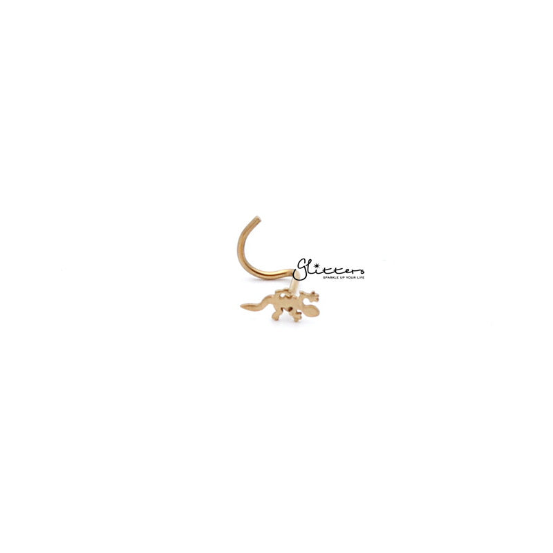 20 Gauge Surgical Steel Lizard Nose Screw-Silver | Gold-Body Piercing Jewellery, Nose Piercing Jewellery, Nose Studs-ns0025-lizard_02-Glitters