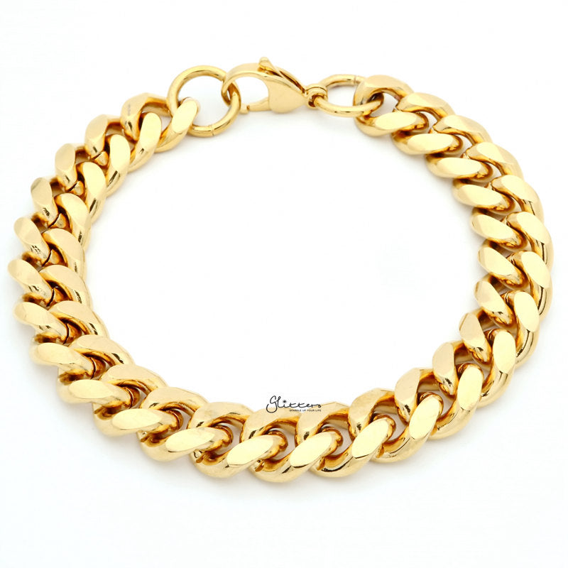 Gold Plated 12mm Stainless Steel Miami Cuban Curb Chain Bracelet-Bracelets, Jewellery, Men's Bracelet, Men's Jewellery, Stainless Steel, Stainless Steel Bracelet-sb0071-1_1-Glitters