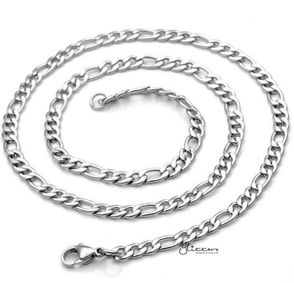 Stainless Steel Figaro Chain Men's Necklaces - 6mm width | 61cm length-Chain Necklaces, Jewellery, Men's Chain, Men's Jewellery, Men's Necklace, Necklaces, Stainless Steel, Stainless Steel Chain-sc0013-02-Glitters