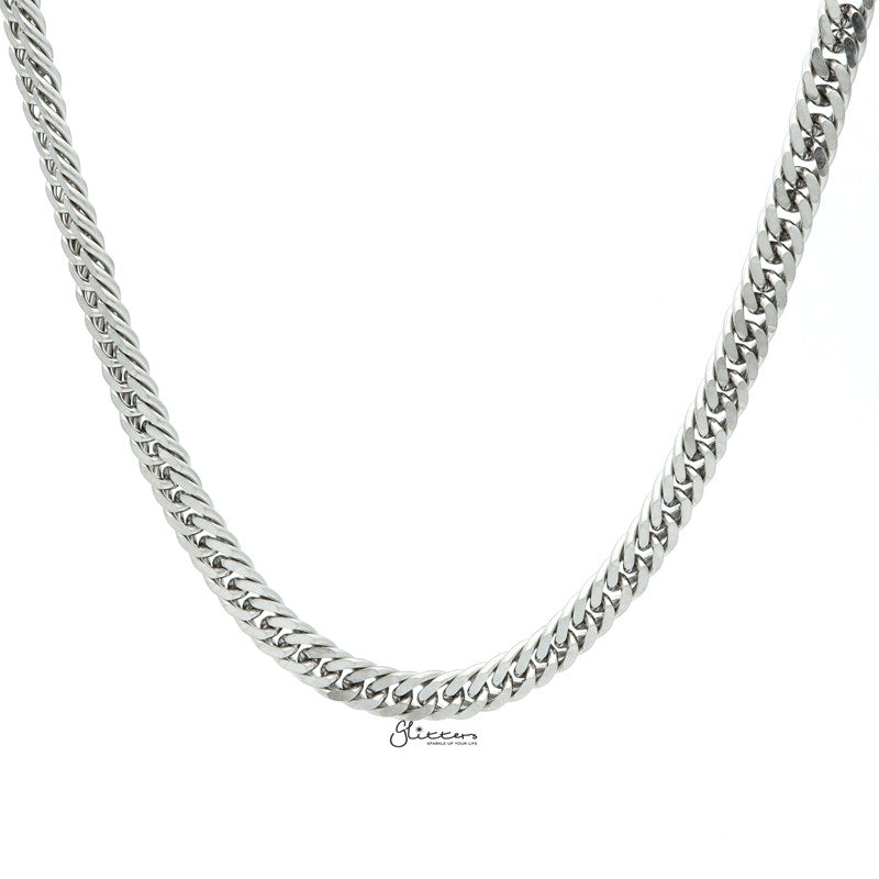 Stainless Steel Curb Link Chain Necklace - 7.5mm width | 61cm length-Chain Necklaces, Jewellery, Men's Chain, Men's Jewellery, Men's Necklace, Necklaces, Stainless Steel, Stainless Steel Chain-sc0029-1-Glitters