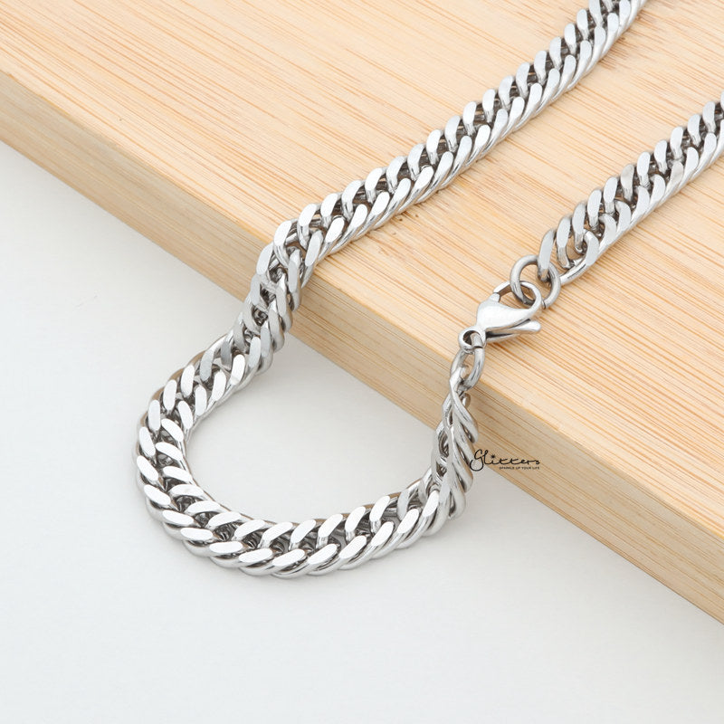 Stainless Steel Curb Link Chain Necklace - 7.5mm width | 61cm length-Chain Necklaces, Jewellery, Men's Chain, Men's Jewellery, Men's Necklace, Necklaces, Stainless Steel, Stainless Steel Chain-sc0029-2-Glitters