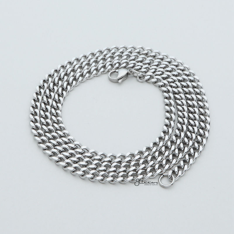 Stainless Steel Curb Chain Men's Necklaces - 4.5mm width | 61cm length-Chain Necklaces, Jewellery, Men's Chain, Men's Jewellery, Men's Necklace, Necklaces, Pendant Chain, Stainless Steel, Stainless Steel Chain-sc0054_6-Glitters