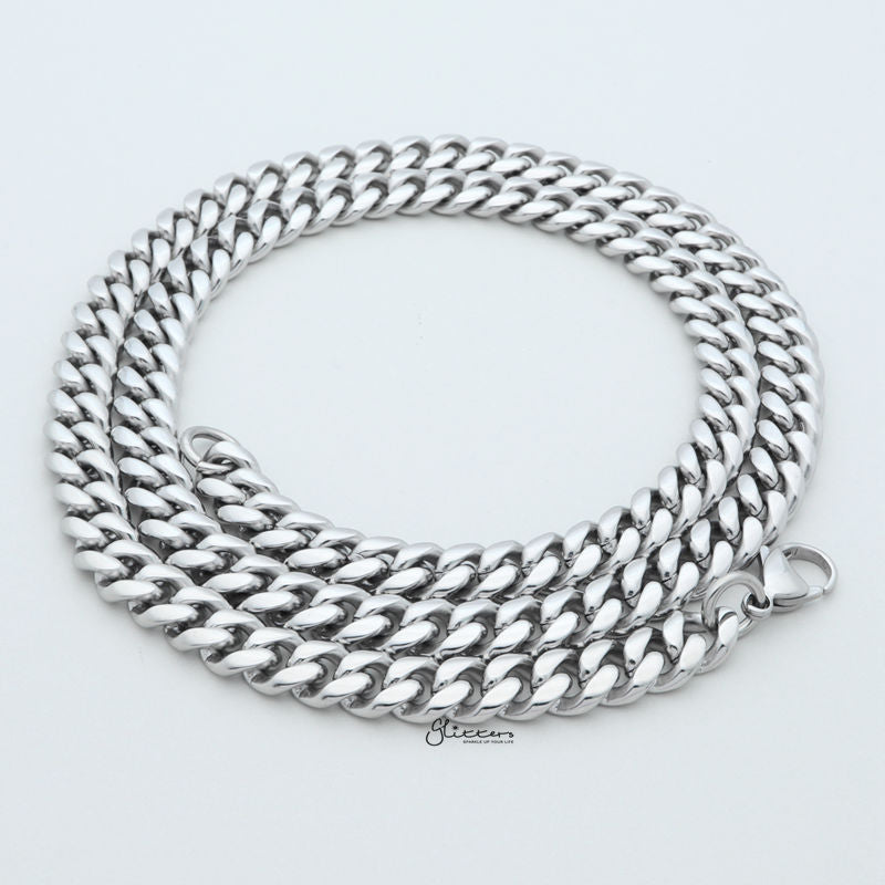 Stainless Steel Miami Cuban Curb Chain Necklace - 8mm Width-Chain Necklaces, Jewellery, Men's Chain, Men's Jewellery, Men's Necklace, Miami Cuban Curb Chain, Necklaces, Stainless Steel, Stainless Steel Chain-sc0074-3-Glitters