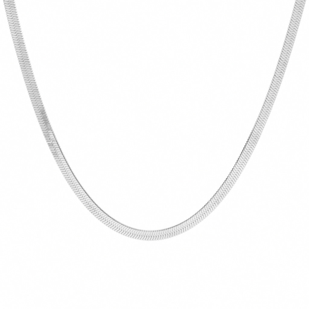 Stainless Steel 4mm Herringbone Chain Necklace-Jewellery, Necklaces, Stainless Steel Chain, Women's Jewellery, Women's Necklace-sc0094_1-Glitters