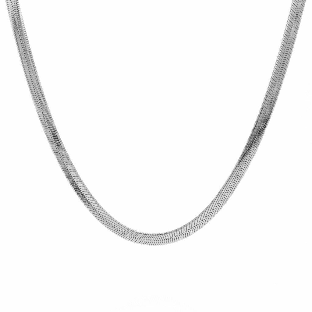 Stainless Steel 5mm Herringbone Chain Necklace-Jewellery, Necklaces, Stainless Steel Chain, Women's Jewellery, Women's Necklace-sc0096_1-Glitters