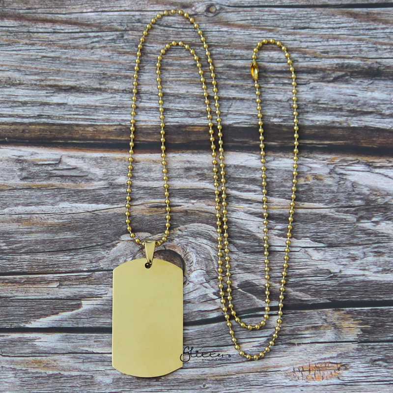 Koaem Dog Tag Rectangle Pendant Necklace Stainless Steel Military Knife  Carving Pattern Jewelry Gift For Men And Boys 24 Inches Chain From  Lbdwatches, $8 | DHgate.Com