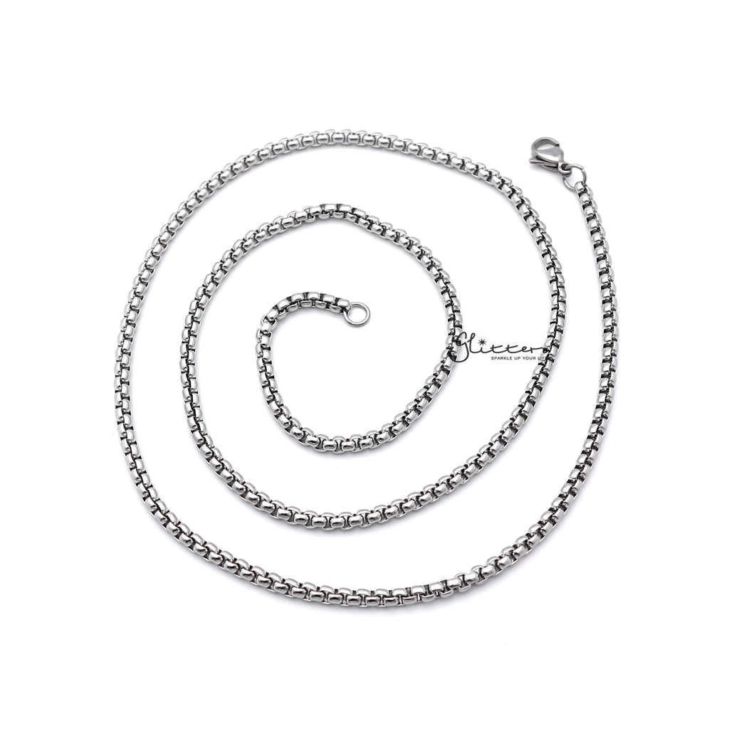 Men's Stainless Steel Classic Rolo Cable Chain Necklaces - 3mm width | 61cm length-Chain Necklaces, Jewellery, Men's Chain, Men's Jewellery, Men's Necklace, Necklaces, Pendant Chain, Stainless Steel, Stainless Steel Chain-sp0080_1000-03-Glitters
