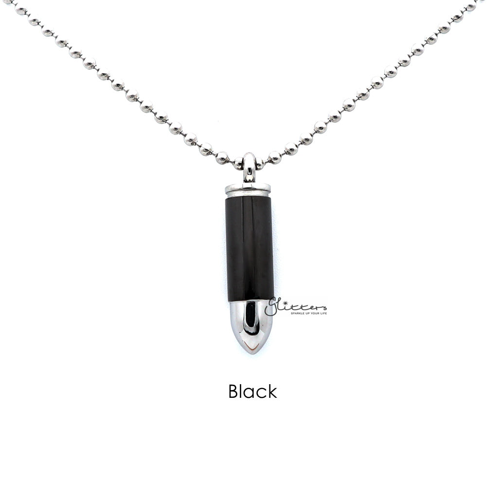 Stainless Steel Openable Bullet Pendant - Keepsake | Memorial-Jewellery, Men's Jewellery, Men's Necklace, Necklaces, Pendants, Stainless Steel, Stainless Steel Pendant-sp0244_-1000-K-Glitters