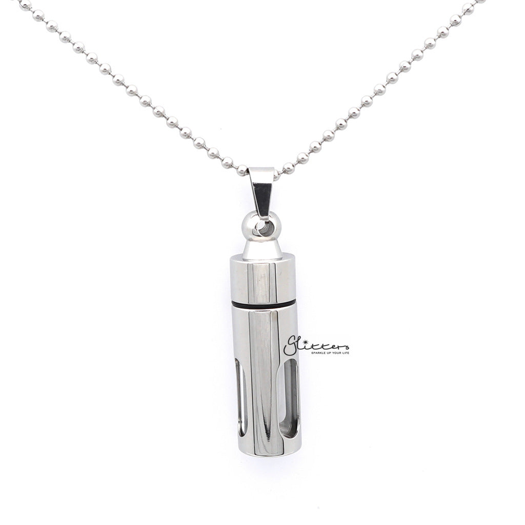 Stainless Steel Screw On Glass Bottle Pendant-Jewellery, Men's Jewellery, Men's Necklace, Necklaces, Pendants, Stainless Steel, Stainless Steel Pendant-sp0250_1000-01-Glitters