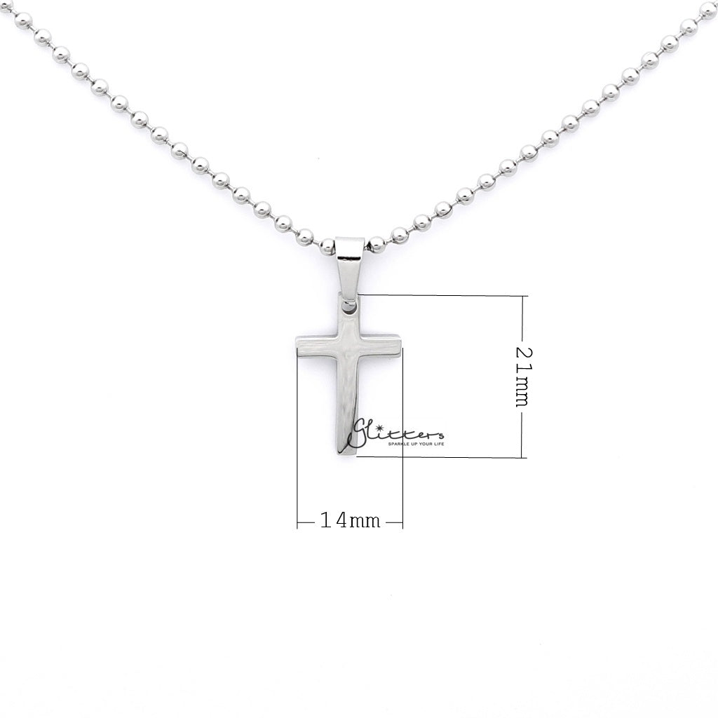 Stainless Steel Plain Small Cross Pendant - Silver | Gold | Black-Jewellery, Men's Jewellery, Men's Necklace, necklace, Necklaces, Pendants, Stainless Steel, Stainless Steel Pendant, Women's Jewellery, Women's Necklace-sp0262_1000-03_New-Glitters