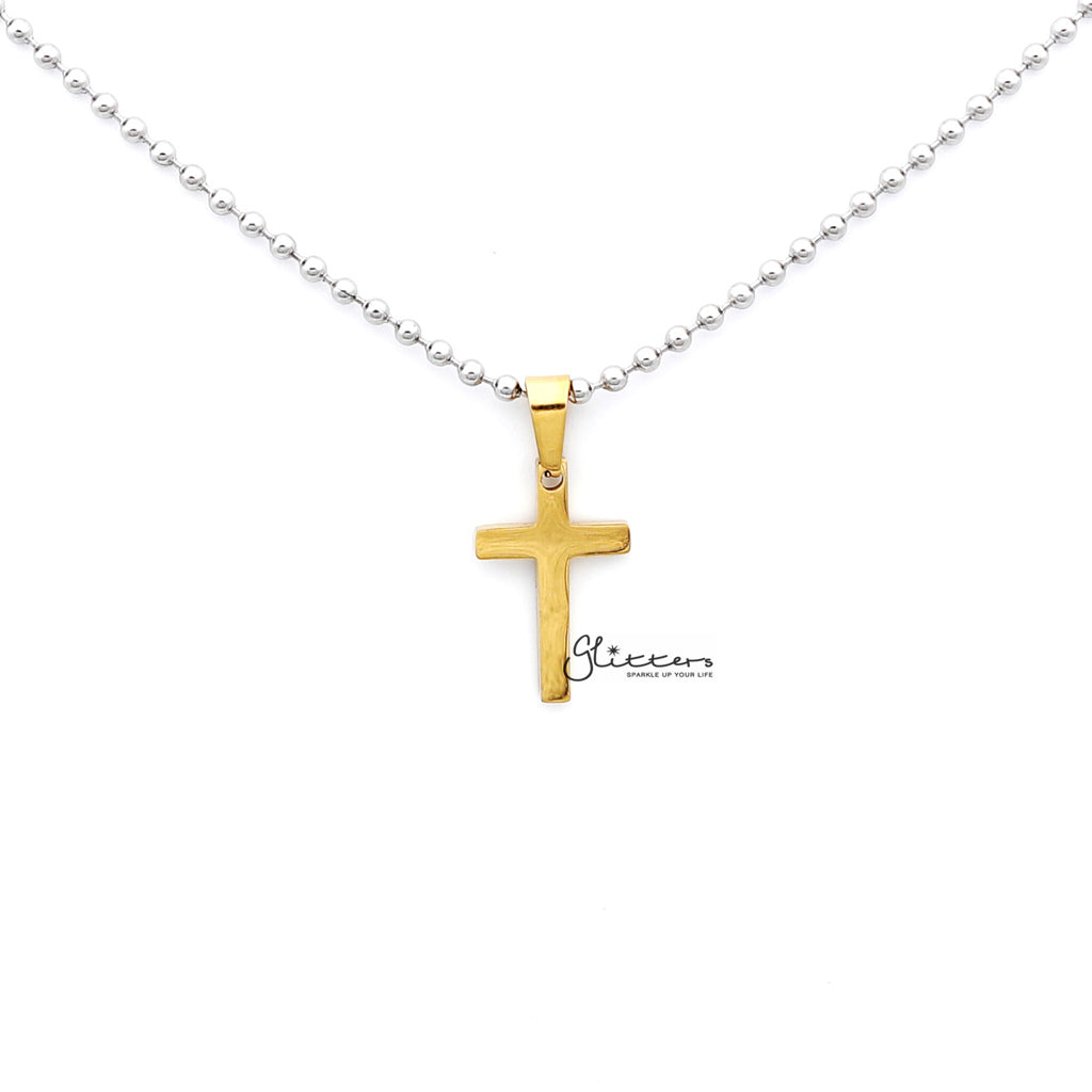 Stainless Steel Plain Small Cross Pendant - Silver | Gold | Black-Jewellery, Men's Jewellery, Men's Necklace, necklace, Necklaces, Pendants, Stainless Steel, Stainless Steel Pendant, Women's Jewellery, Women's Necklace-sp0262_1000-04-Glitters