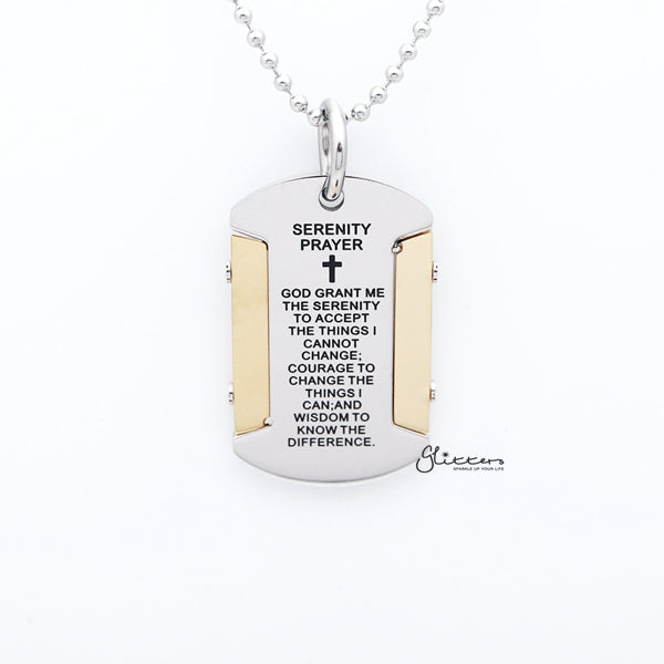 Stainless Steel Serenity Prayer Tag Pendant-Dog Tag, Jewellery, Men's Jewellery, Men's Necklace, Necklaces, Pendants, Stainless Steel, Stainless Steel Pendant-sp0273-g-Glitters