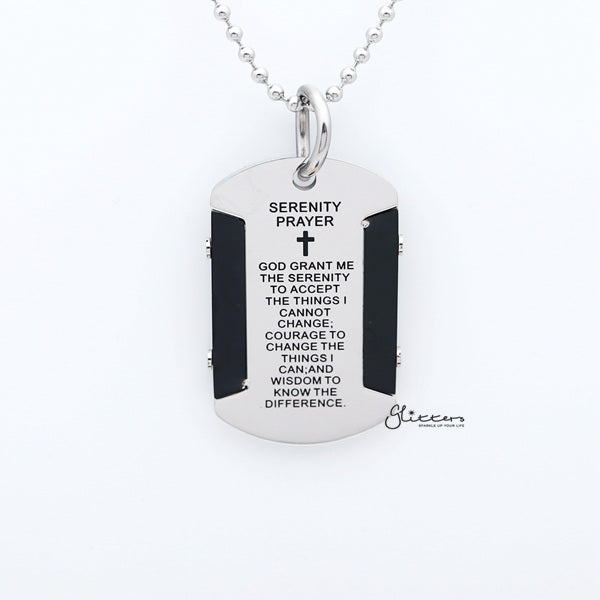Stainless Steel Serenity Prayer Tag Pendant-Dog Tag, Jewellery, Men's Jewellery, Men's Necklace, Necklaces, Pendants, Stainless Steel, Stainless Steel Pendant-sp0273-k-Glitters