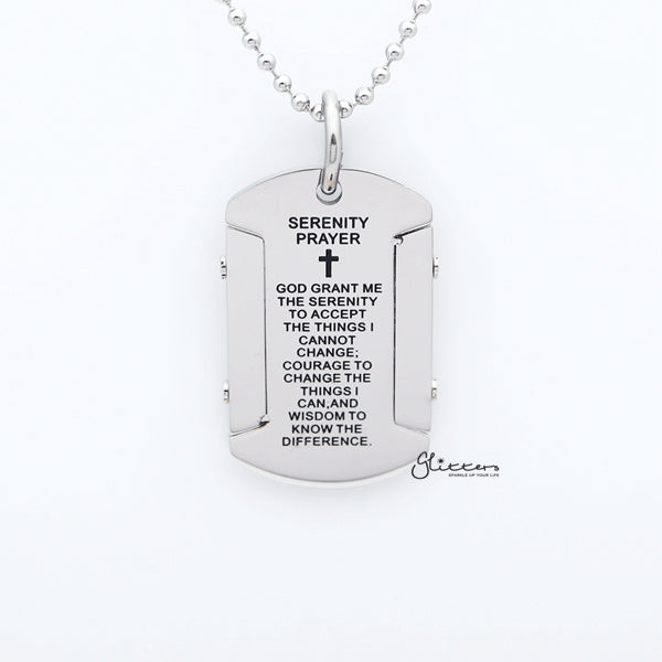 Stainless Steel Serenity Prayer Tag Pendant-Dog Tag, Jewellery, Men's Jewellery, Men's Necklace, Necklaces, Pendants, Stainless Steel, Stainless Steel Pendant-sp0273-s-Glitters