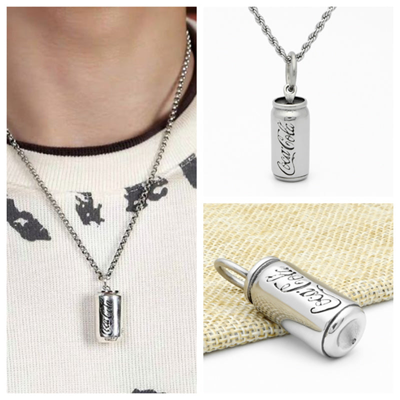 Stainless Steel Coca Cola Can Pendant-Jewellery, Men's Jewellery, Men's Necklace, Necklaces, Pendants, Stainless Steel, Stainless Steel Pendant-1-Glitters