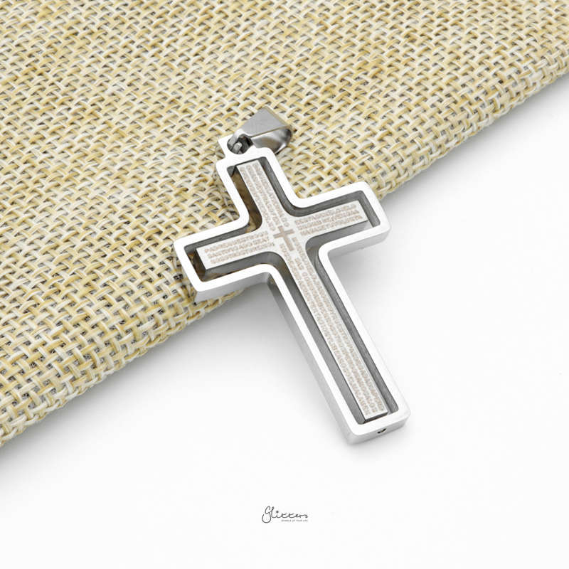 Stainless Steel Rotatable Cross Pendant - Silver-Jewellery, Men's Jewellery, Men's Necklace, Necklaces, Pendants, Stainless Steel, Stainless Steel Pendant, Women's Jewellery, Women's Necklace-sp0290-s1_800-Glitters