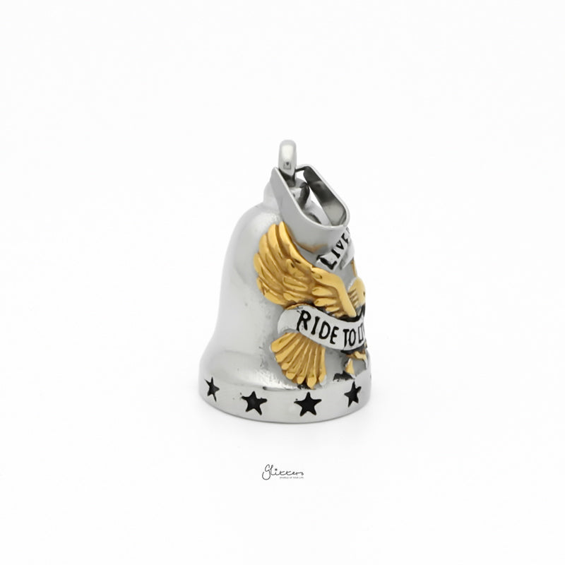 Eagle Stainless Steel Bell Pendant - Gold-Jewellery, Men's Jewellery, Men's Necklace, Necklaces, Pendants, Stainless Steel, Stainless Steel Pendant-sp0293-g2_800-Glitters
