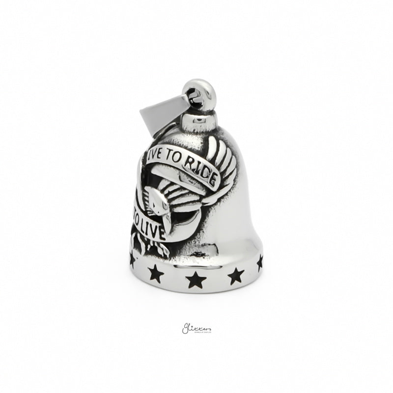 Eagle Stainless Steel Bell Pendant - Silver-Jewellery, Men's Jewellery, Men's Necklace, Necklaces, Pendants, Stainless Steel, Stainless Steel Pendant-sp0293-s2_800-Glitters