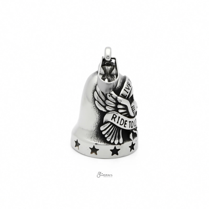 Eagle Stainless Steel Bell Pendant - Silver-Jewellery, Men's Jewellery, Men's Necklace, Necklaces, Pendants, Stainless Steel, Stainless Steel Pendant-sp0293-s3_800-Glitters