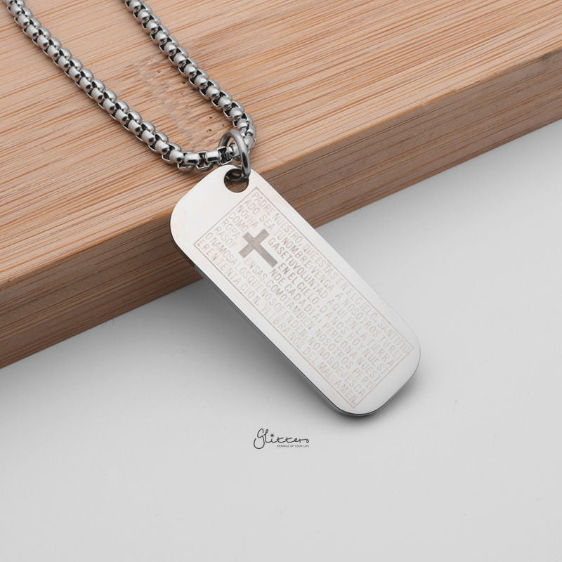 West Coast Jewelry Men's Stainless Steel Lord's Prayer Cross Pendant  Necklace - 3mm thickness - Silver - 18 requests | Flip App