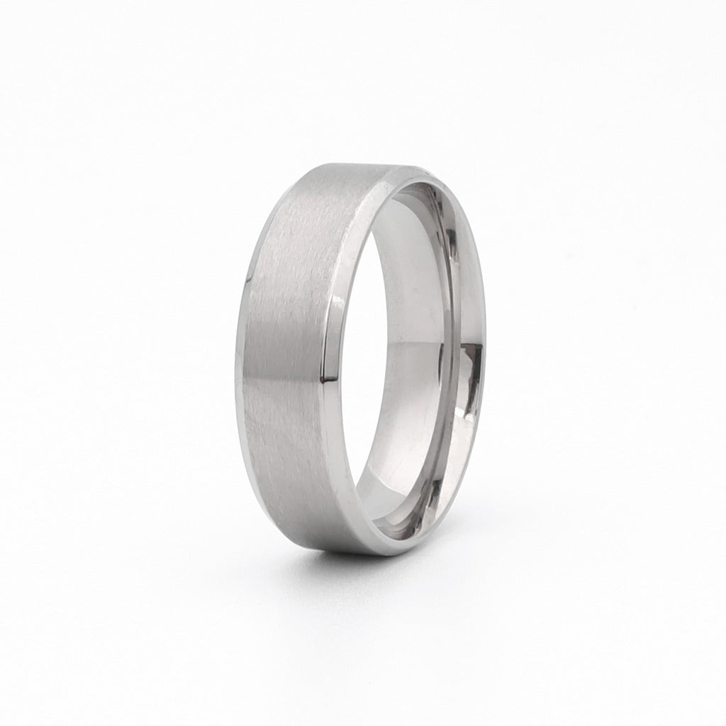 Stainless Steel 8mm Wide Beveled Edge Band Ring-Jewellery, Men's Jewellery, Men's Rings, Rings, Stainless Steel, Stainless Steel Rings-sr0218-1_1-Glitters