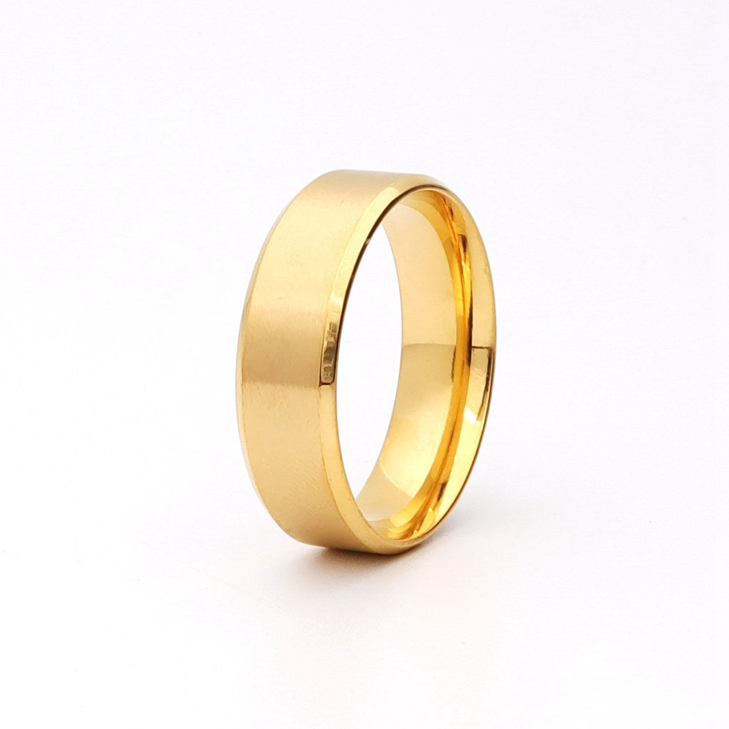 18K Gold Ion-Plated Stainless Steel 8mm Wide Beveled Edge Band Rings-Jewellery, Men's Jewellery, Men's Rings, Rings, Stainless Steel, Stainless Steel Rings-sr0220-1_1-Glitters
