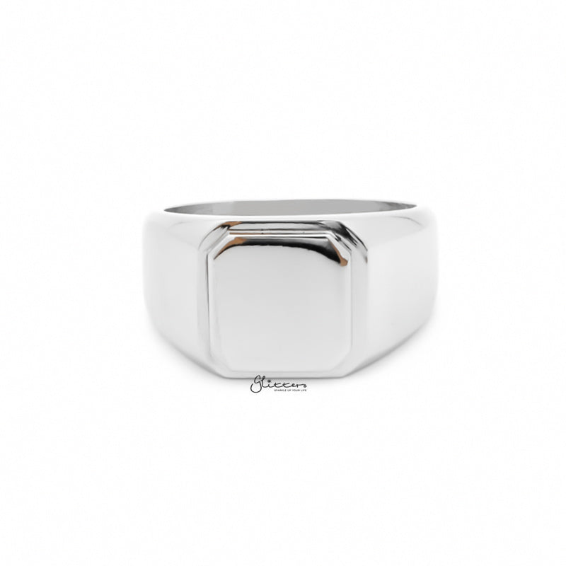 Stainless Steel Square Flat Top Signet Ring - Silver-Jewellery, Men's Jewellery, Men's Rings, Rings, Stainless Steel, Stainless Steel Rings-sr0304-1_1-Glitters