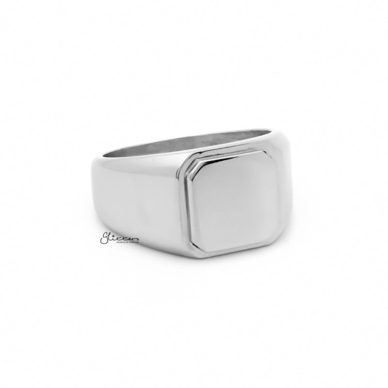 Stainless Steel Square Flat Top Signet Ring - Silver-Jewellery, Men's Jewellery, Men's Rings, Rings, Stainless Steel, Stainless Steel Rings-sr0304-3_1-Glitters