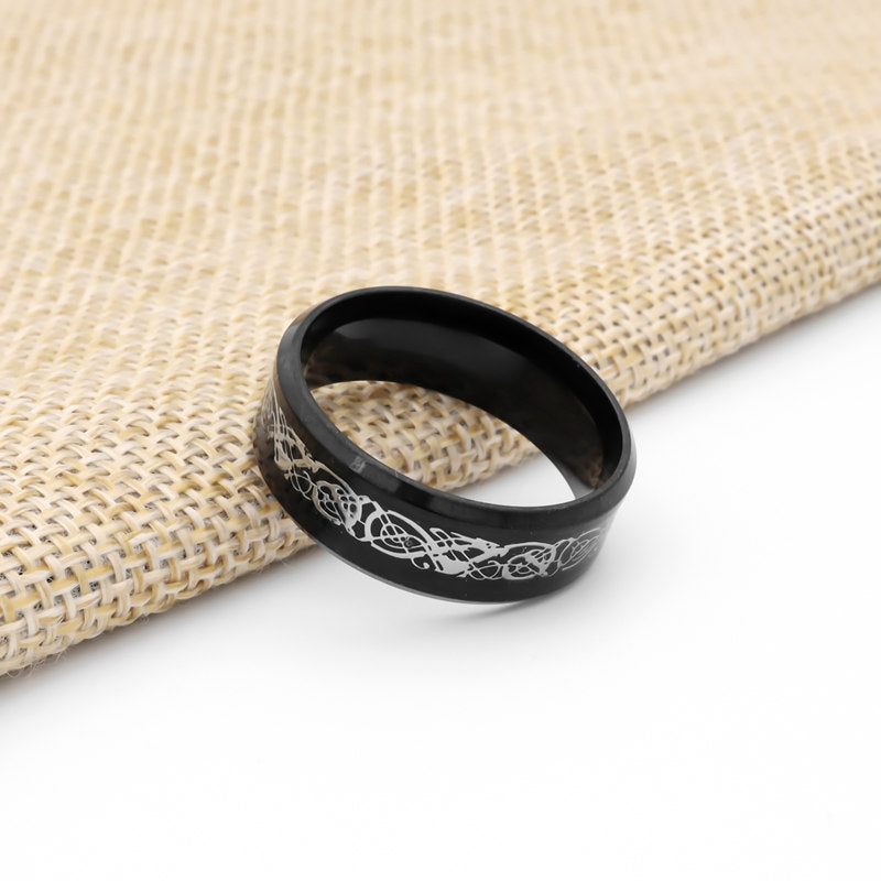 Black Beveled Edge Band Ring with Stripe Pattern-Jewellery, Men's Jewellery, Men's Rings, Rings, Stainless Steel, Stainless Steel Rings-sr0308_4__800-Glitters