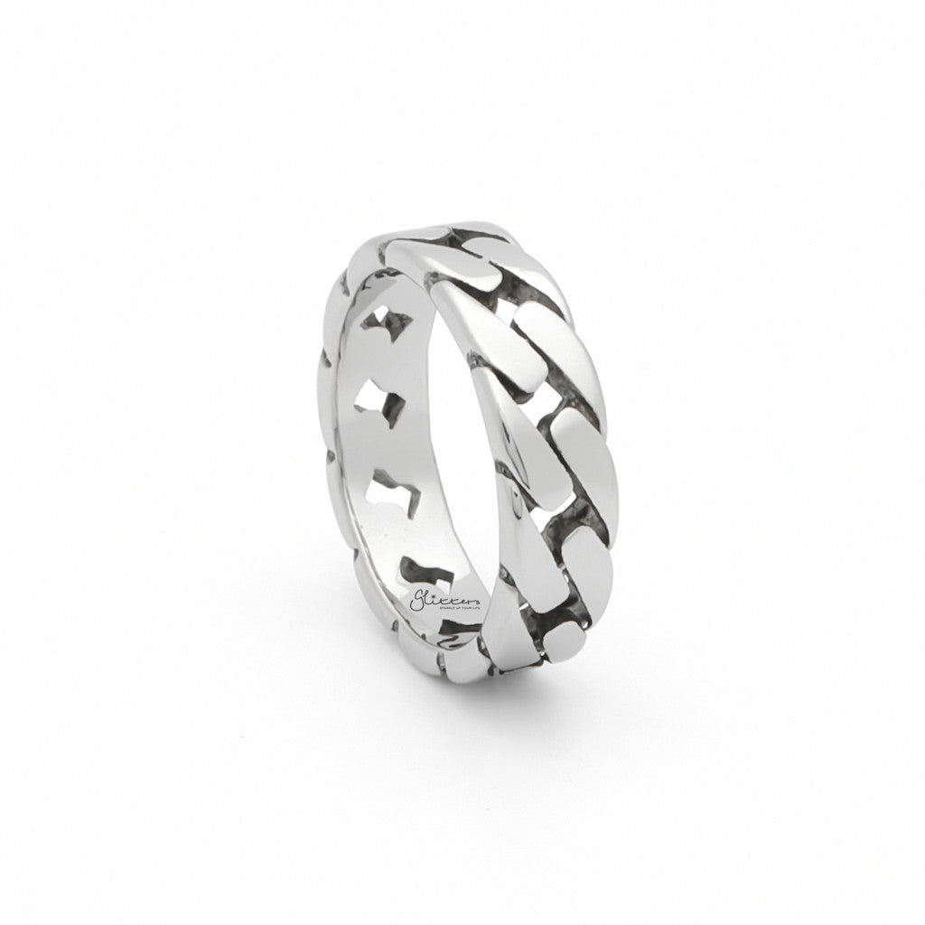 Stainless steel deals cuban link ring