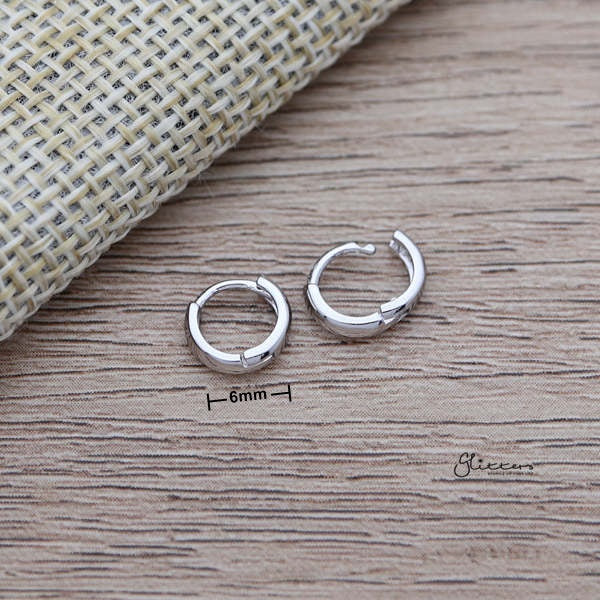 925 Sterling Silver Plain 2mm wide One-Touch Hoop Earrings-earrings, Hoop Earrings, Jewellery, Women's Earrings, Women's Jewellery-sse0141-02_600_New-Glitters