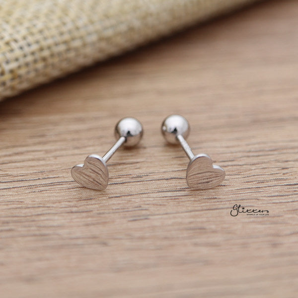 Solid 925 Sterling Silver Heart Shape Stud Earrings-earrings, Jewellery, Stud Earrings, Women's Earrings, Women's Jewellery-sse0354-02_600-Glitters