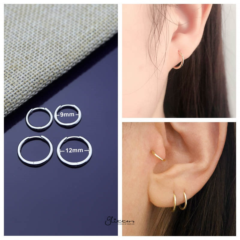 Sterling Silver Cubic Zirconia Huggie Earrings in White | Pascoes
