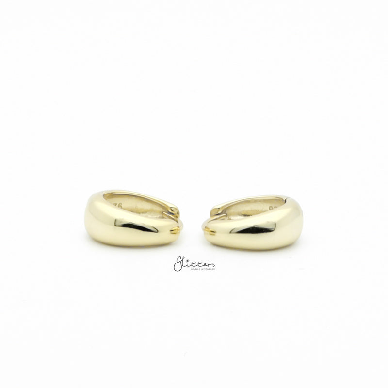 Plain Tapered Huggie Hoop Earrings - Gold-earrings, Hoop Earrings, Jewellery, Women's Earrings, Women's Jewellery-sse0427g1_800-Glitters