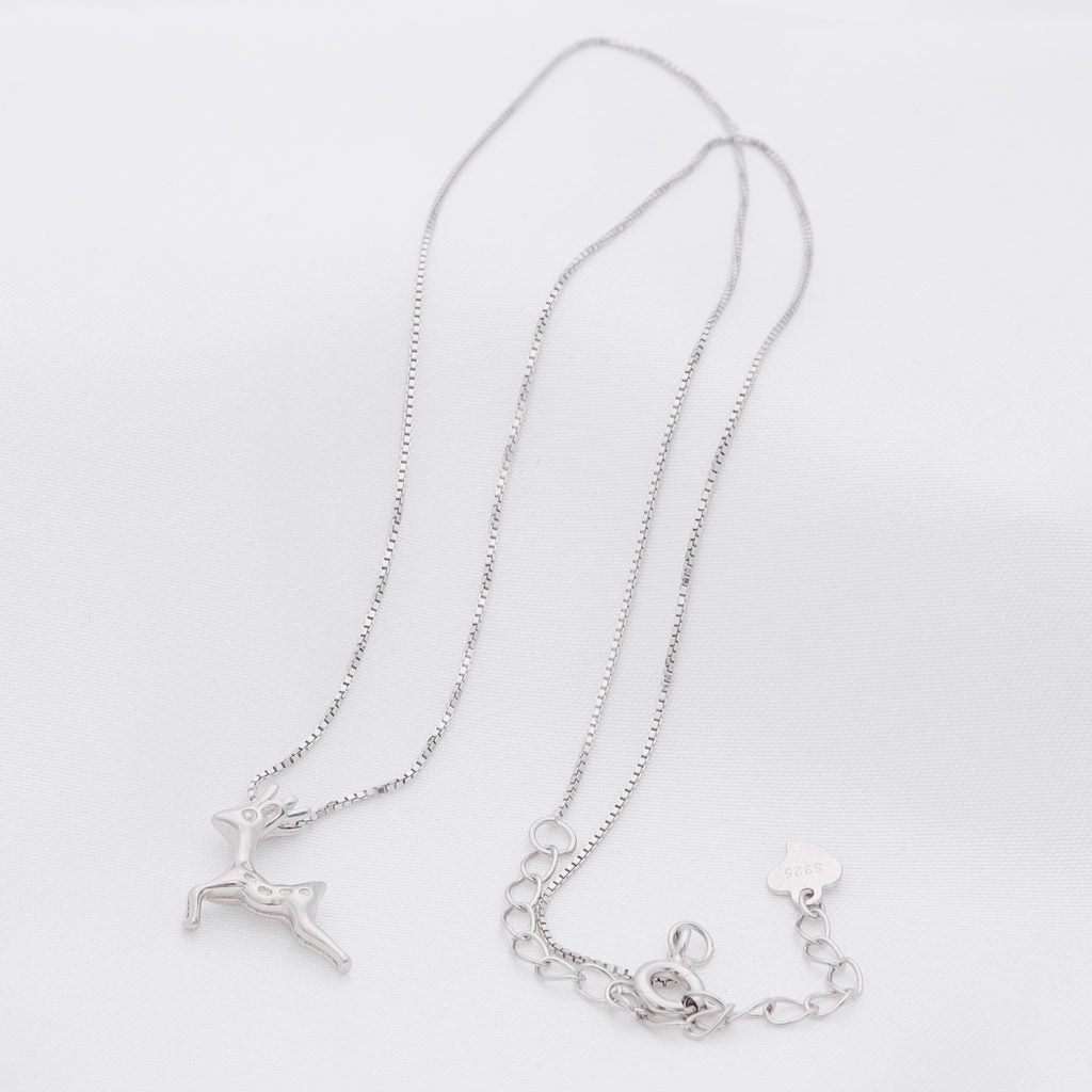 Deer Sterling Silver Necklace-Jewellery, Necklaces, New, Sterling Silver Necklaces, Women's Jewellery, Women's Necklace-ssp0120-2_1-Glitters