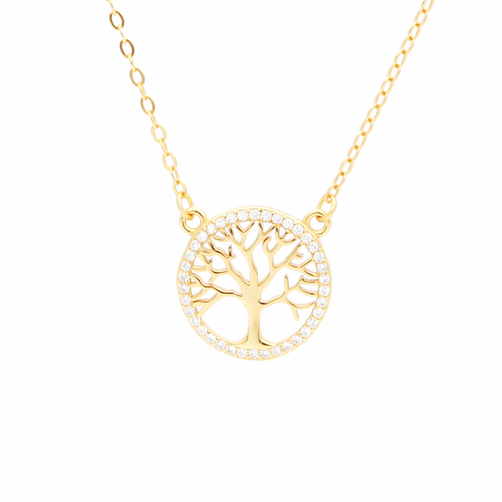 Sterling Silver Tree of Life Necklace-Cubic Zirconia, Jewellery, Necklaces, New, Sterling Silver Necklaces, Women's Jewellery, Women's Necklace-ssp0175-G1_1000-Glitters