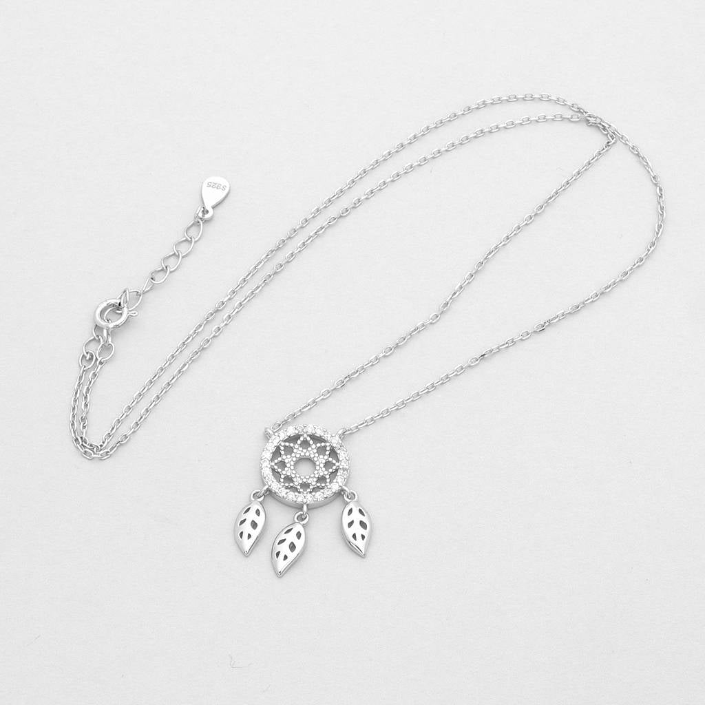 Sterling Silver Dream Catcher Necklace-Cubic Zirconia, Jewellery, Necklaces, New, Sterling Silver Necklaces, Women's Jewellery, Women's Necklace-ssp0187-1_1000-Glitters